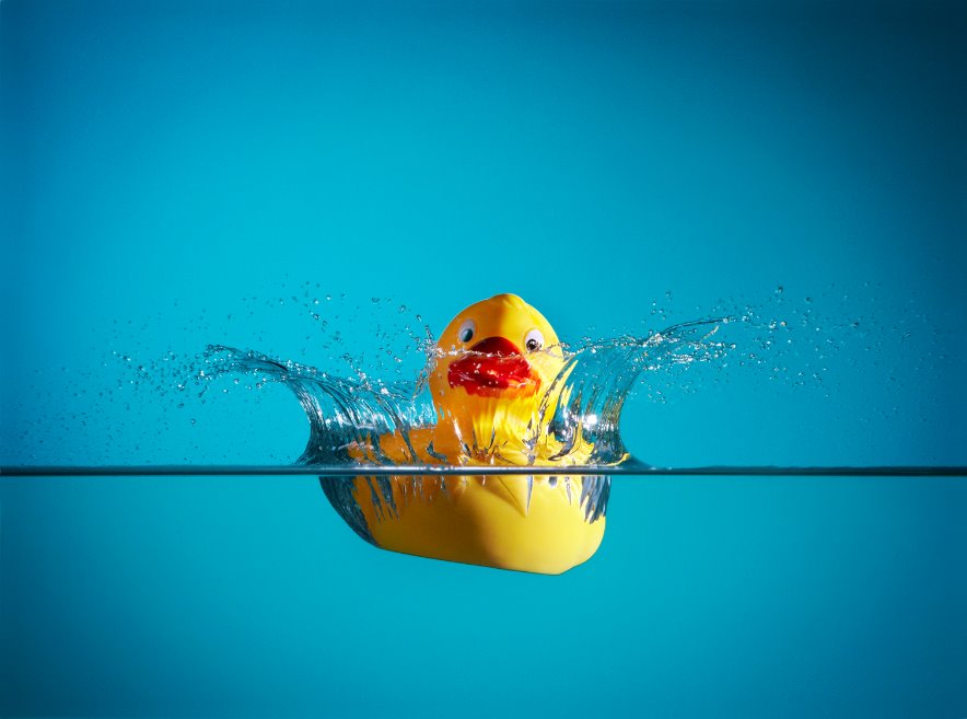 Et bilde som inneholder gul, vann, Badeand, plaske

KI-generert innhold kan være feil.